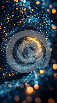 Blue-gold particle vortex