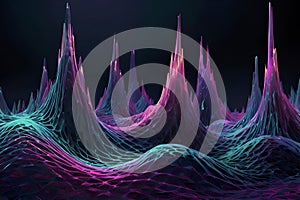 Surreal neon soundwave with abstract fluid energy motion. photo