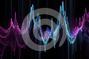 Surreal neon soundwave with abstract fluid energy motion. photo