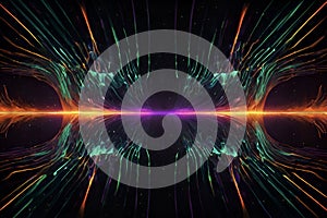 Surreal neon soundwave with abstract fluid energy motion. photo