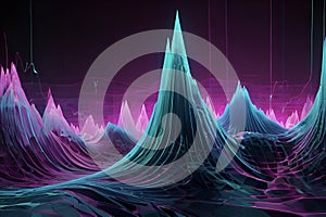 Surreal neon soundwave with abstract fluid energy motion. photo