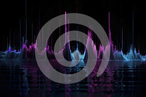 Surreal neon soundwave with abstract fluid energy motion. photo