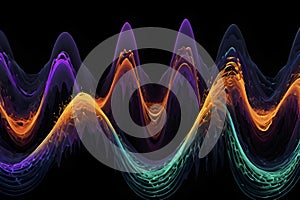 Surreal neon soundwave with abstract fluid energy motion. photo
