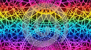 Vibrant Rainbow Geometric Fractal Pattern Background