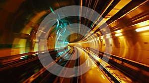 Mesmerizing time lapse high speed drive through tunnel with intense visual effects