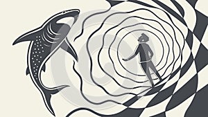 Abstract Spiral Vortex Optical Illusion Art, vector design Generative AI