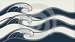 Flowing Abstract Wavy Pattern Background, vector design Generative AI