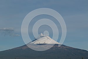 A mesmerizing view of an active Popocatepetl volcano in Mexico