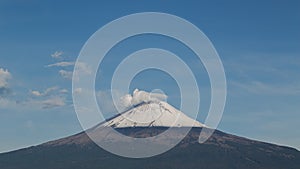 A mesmerizing view of an active Popocatepetl volcano in Mexico