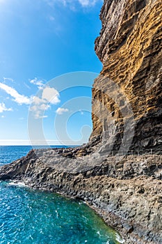 Mesmerizing view of beautiful seascape in Puerto de Puntagorda, Canary Island, Spain