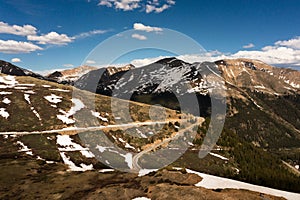 Mesmerizing view of beautiful snow-capped mountains, Independence Pass, Lake county, Colorado, USA