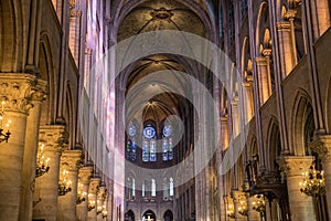 Mesmerizing view of the Cathedrale Notre-Dame de Paris in France at night