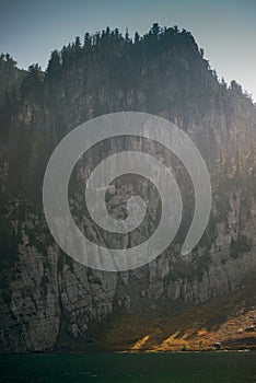 Mesmerizing view of the cliff against the blue sky