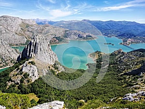 Mesmerizing view of Embalse de Riano, Picos de Europa, Spain