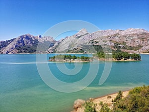 Mesmerizing view of Embalse de Riano, Picos de Europa, Spain