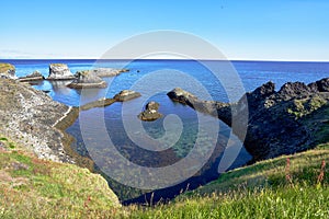 Mesmerizing view of the Gatklettur natural attraction in Arnarstapi, Iceland