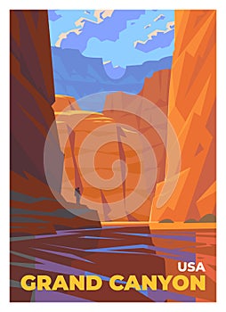 Mesmerizing views of the majestic Colorado River in Grand Canyon National Park. Grand Canyon, Arizona, USA.