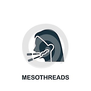 Mesothreads icon. Monochrome simple sign from cosmetology collection. Mesothreads icon for logo, templates, web design