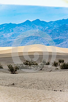 Mesquite Sand Dunes of Death Valley National Park in California in summer