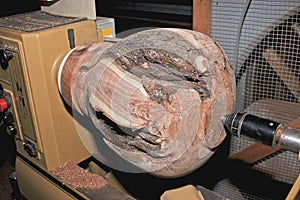 Mesquite Wood Vase on Wood Lathe