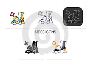 Mess icons set