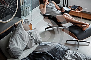 Mess on king-size bed