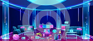 Mess in nightclub after party vector concept