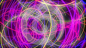 The mess tangling of the neon lines. It,s without direction