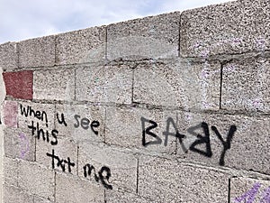 Message as a graffiti on a wall