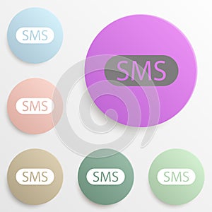 message badge color set. Simple glyph, flat vector of web icons for ui and ux, website or mobile application