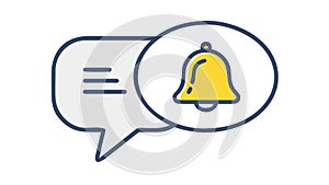 Message Bell Alert Icon Vector Illustration, vector design Generative AI