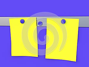 Message board, blue and yellow