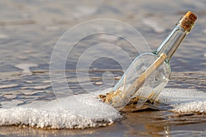 Message In A Bottle On A Beach