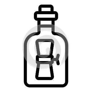 Message bottle icon outline vector. Dark mail lost