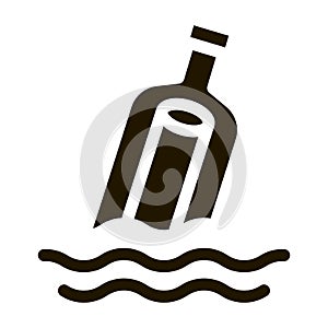 Message In Bottle Icon Vector Glyph Illustration