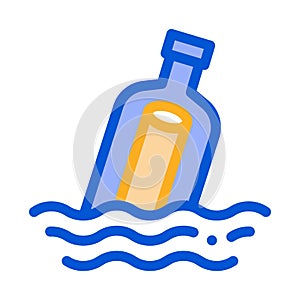 Message In Bottle Icon Vector Outline Illustration