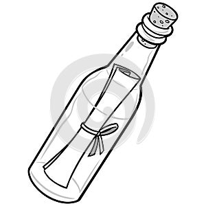 Message in Bottle Illustration photo