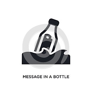 message in a bottle isolated icon. simple element illustration from nautical concept icons. message in a bottle editable logo sign