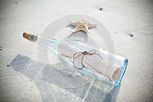 Message Bottle Beach Time