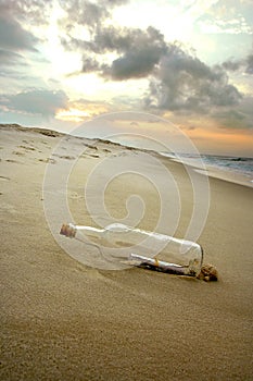 Message in a Bottle On Shore