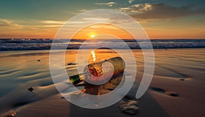 Message in a bottle, a sunset correspondence generated by AI