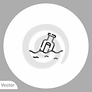 Message bottle vector icon sign symbol