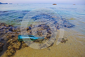 Message in a bottle washed ashore