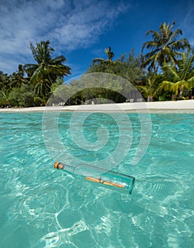 Message in a bottle washed ashore