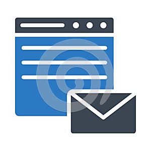 Message browser glyph color flat vector icon