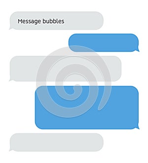 Message bubble chat conversation box. Text sms messenger speech balloon vector interface