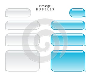 Message bubble chat conversation box. Text sms messenger speech balloon vector interface