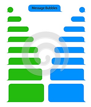 Message bubble chat for text, sms. Chat messenger at bubble form in flat style. Blank message for text for web, phone. vector