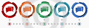 Message, bubble, dialog concept vector icon set, flat design pointers, infographic template