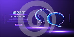 message, bubble speech low poly wireframe vector illustration